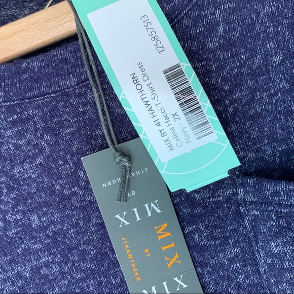 Mix by 41 Hawthorne shirt dress blue jersey knit - Picture 3 of 8